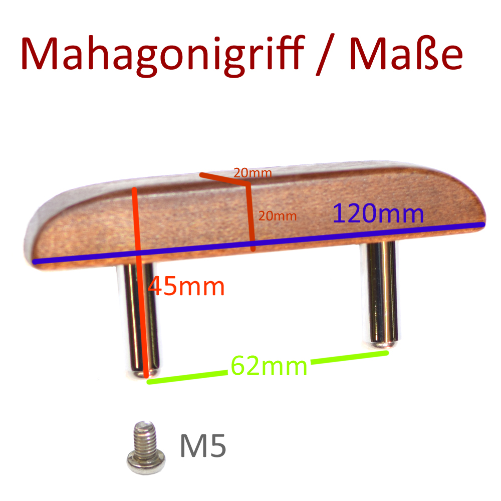 hitzefester Mahagoni Holzgriff für Geräte